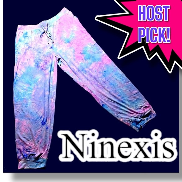 Ninexis Pants - ⭐️HP⭐️NWT Ninexis light weight tie dye joggers in blue, purple and pink. Size 1X